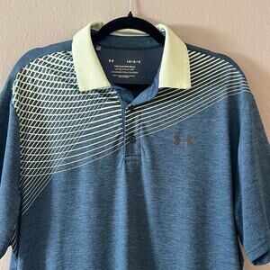 Under Armour The Playoff Polo Men’s Size Large Blue Short Sleeve Golf Shirt